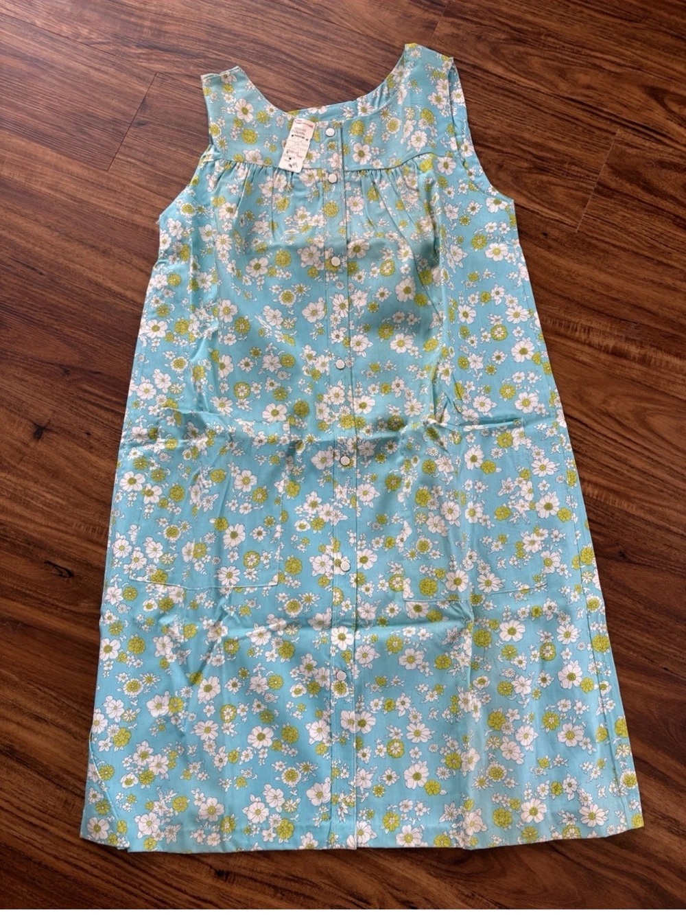 Vintage Blue Floral Sleeveless Button-Front Dress miu Miu Jenny Walton style